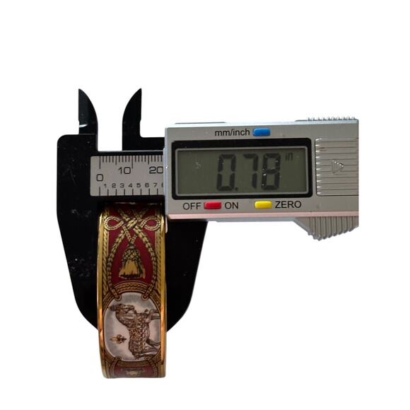 Cert Auth Hermes Enamel Cloisonné “Grand Apparat” Bangle Bracelet Plating - Picture 5 of 16